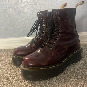 Dr. Martens Burgundy Platform Boots